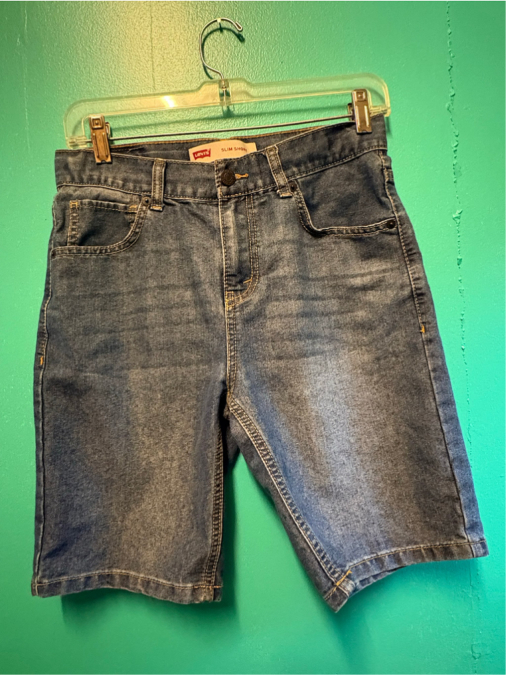 Boys Levi's Slim Fit Denim Shorts Size 16 Blue